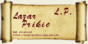 Lazar Prikić vizit kartica
